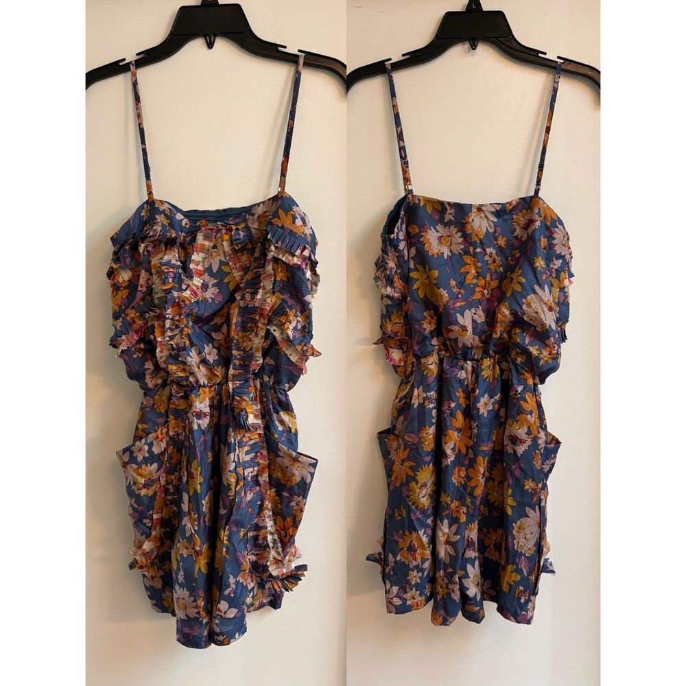 Sachin + Babi Rory Silk Floral Romper Boho Ruffle Luxe Designer Summer Playsuit - Picture 3 of 10